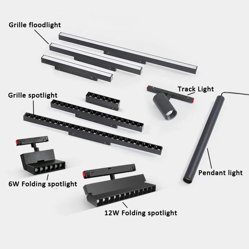 22mm width Magnetic LED Track Lighting- Classic Spotlight Type