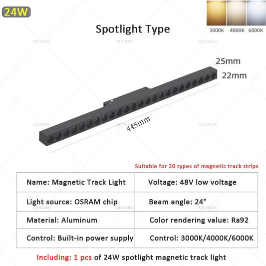 22mm width Magnetic LED Track Lighting- Line Dots Type