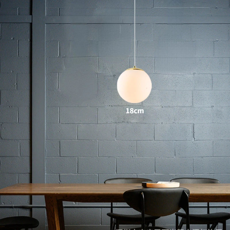 Single Led Head Glass Ball Chandelier