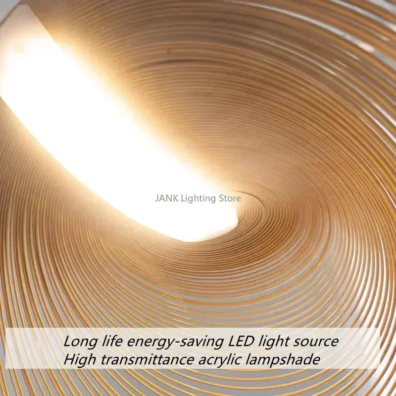 Modern Flowy Wood-Like Led Lamp Chandelier