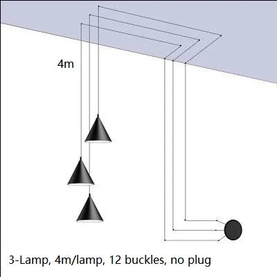 Modern Minimalism Line Geometric Lamp Black Metal