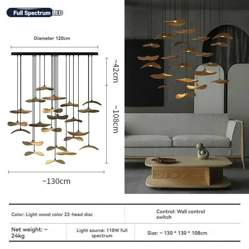 Designer Chandelier Wood Style