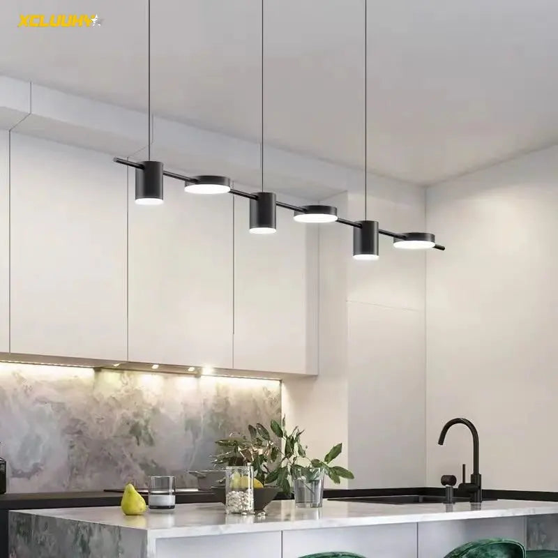 Modern Long Line Pendant LED Light In Gold/Black