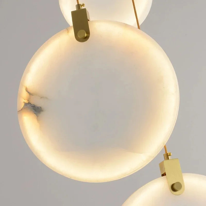 Marble-Iron Pendant LED Lamp
