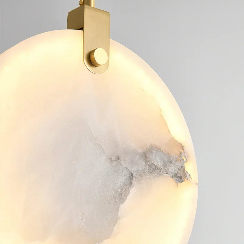 Marble-Iron Pendant LED Lamp