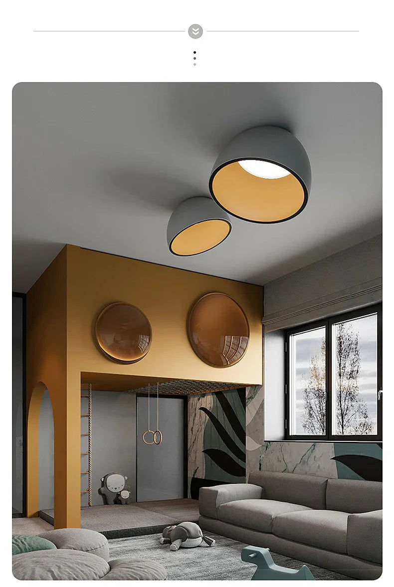 Metal Ceiling Led Lamp Inclined- Black Color