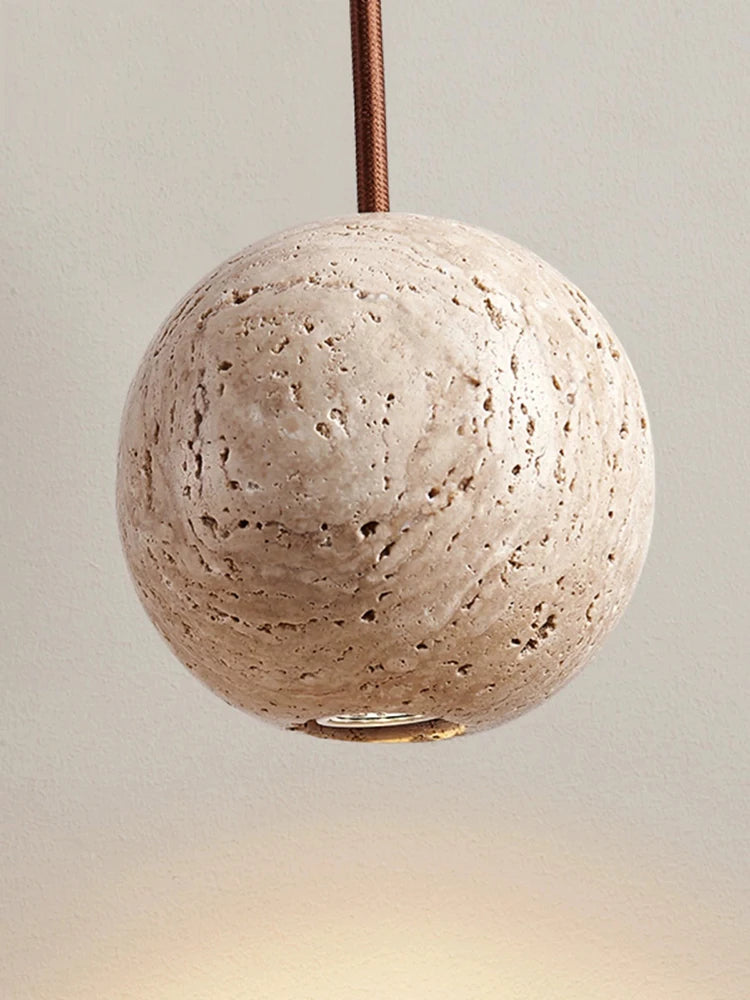 Travertine Natural Stone Led Pendant Lamp Chandelier 