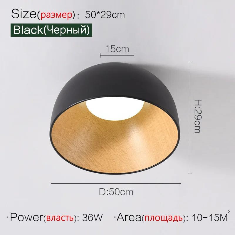 Metal Ceiling Led Lamp Inclined- Black Color