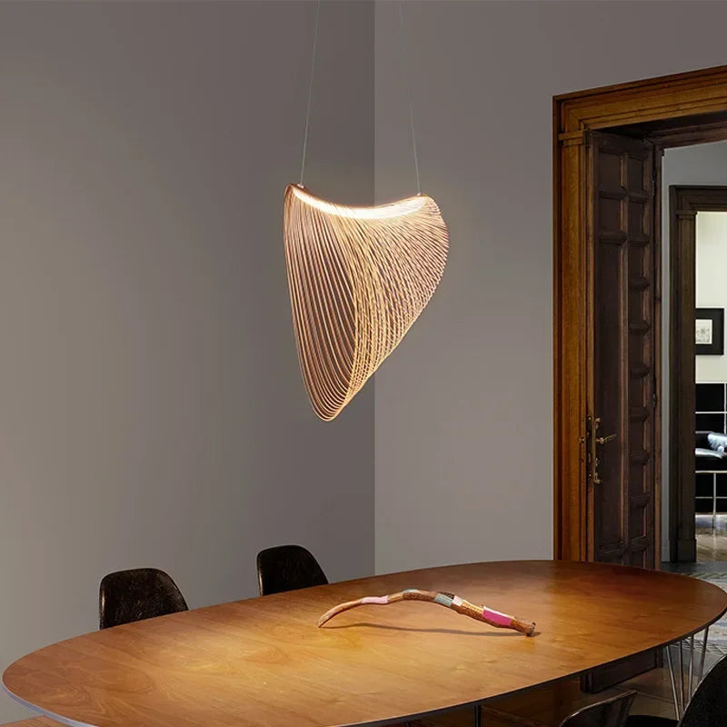 Modern Flowy Wood-Like Led Lamp Chandelier