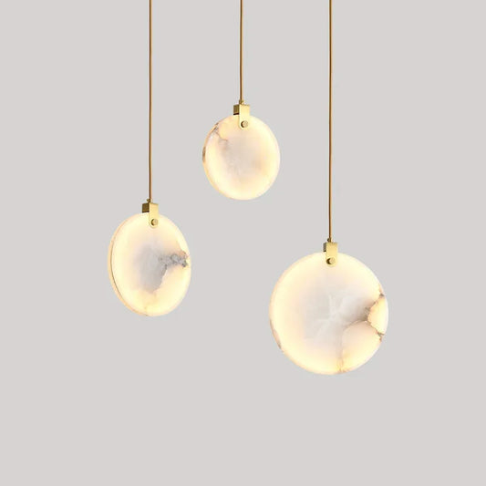 Marble-Iron Pendant LED Lamp