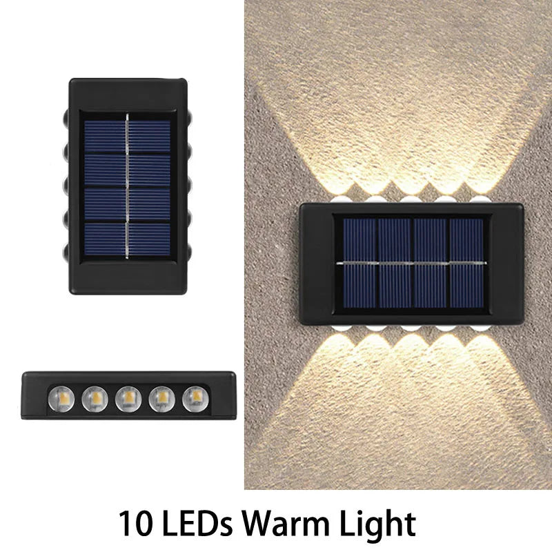 Outdoor solar 6/8/10 LEDs Up & Down wall lamp