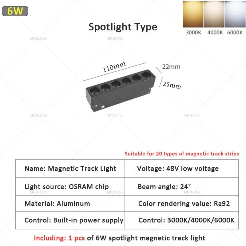 22mm width Magnetic LED Track Lighting- Line Dots Type