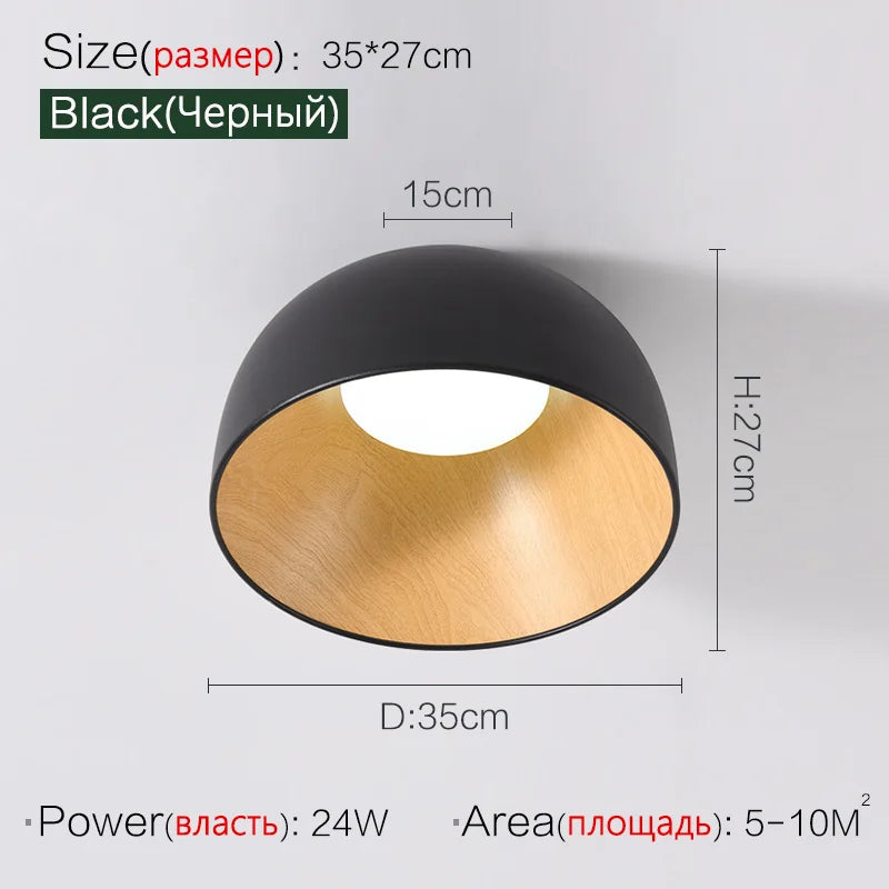 Metal Ceiling Led Lamp Inclined- Black Color