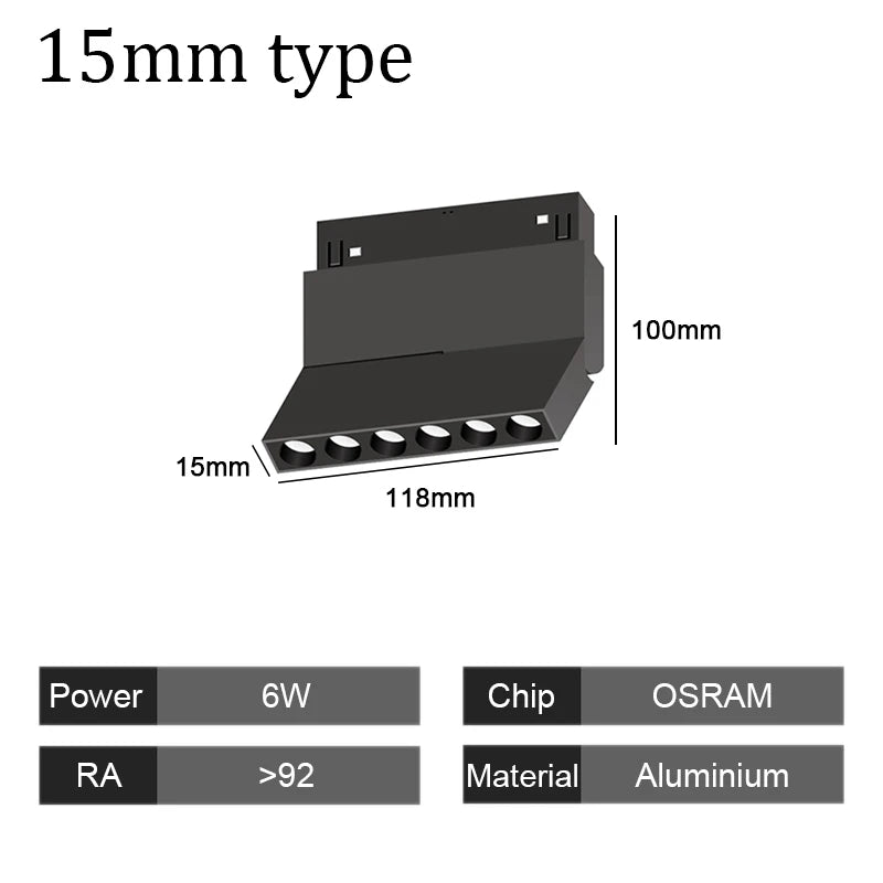 15mm Width Magnetic Track Lighting- Book Type