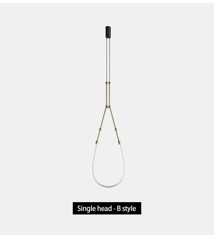 Bamboo like Aluminum Pendant LED Lighting Chandelier- 1 Gold Head