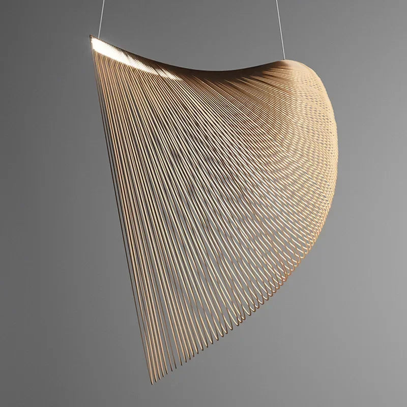 Modern Flowy Wood-Like Led Lamp Chandelier