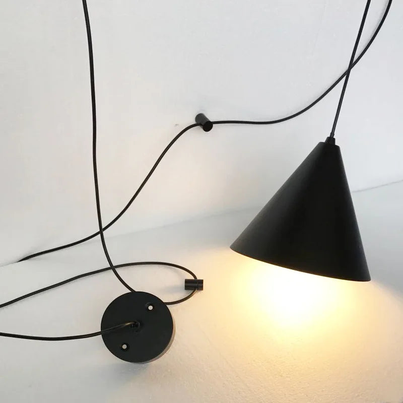 Modern Minimalism Line Geometric Lamp Black Metal