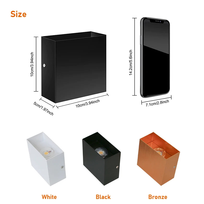 Up & Down Aluminum Black LED Wall Light