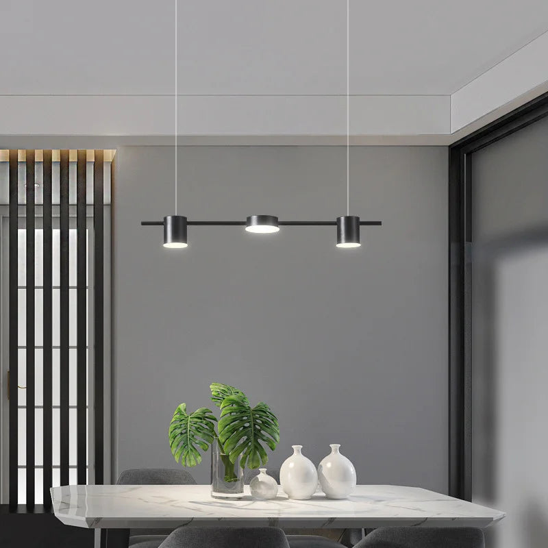 Modern Long Line Pendant LED Light In Gold/Black