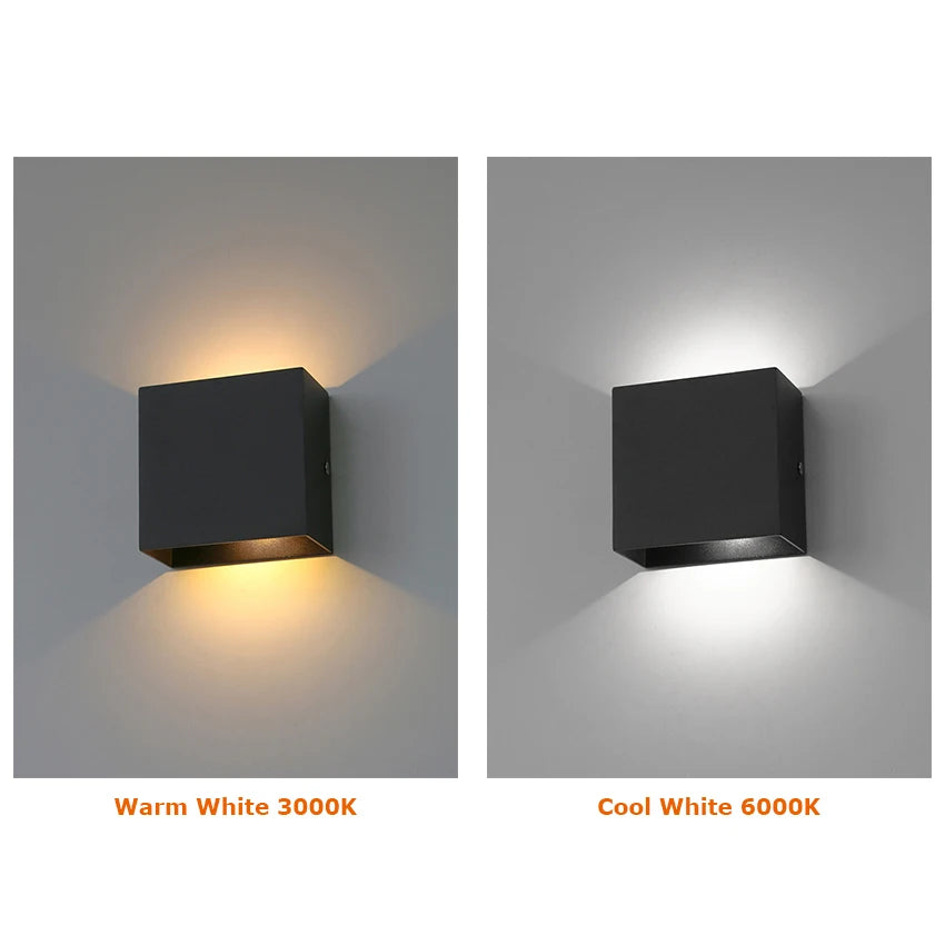 Up & Down Aluminum Black LED Wall Light