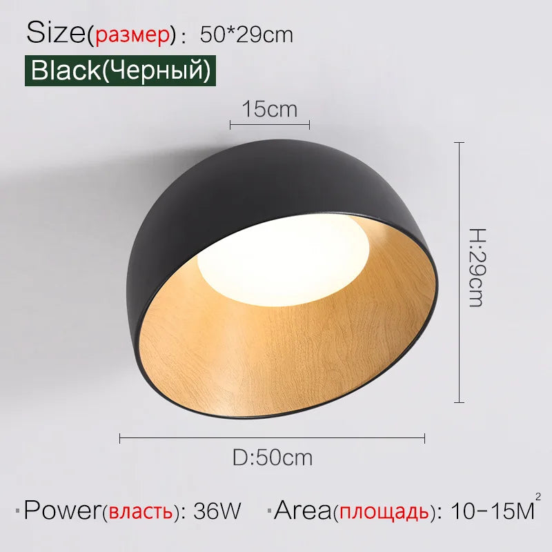 Metal Ceiling Led Lamp Inclined- Black Color