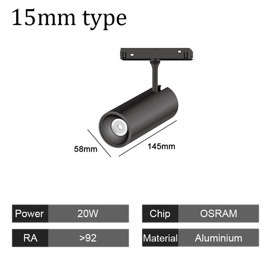 15mm Width Magnetic Track Lighting- Spotlight Type (145,120mm)