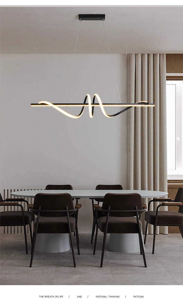 Modern Minimalist Hanging Black Creative LED Lamp