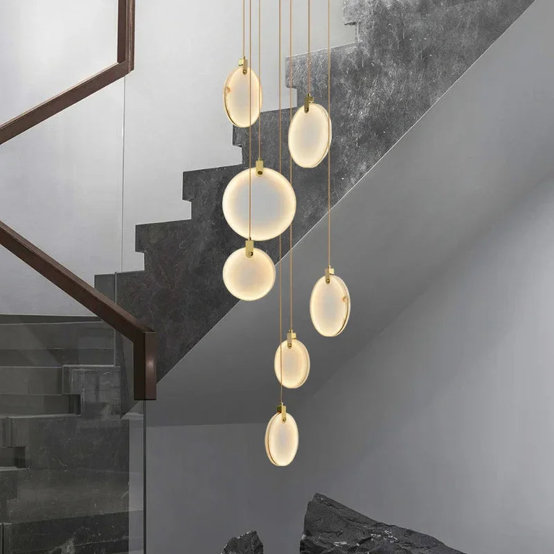 Marble-Iron Pendant LED Lamp