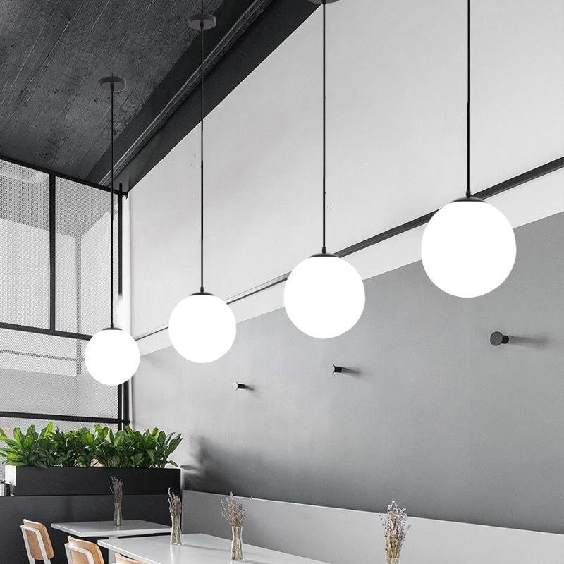Single Led Head Glass Ball Chandelier