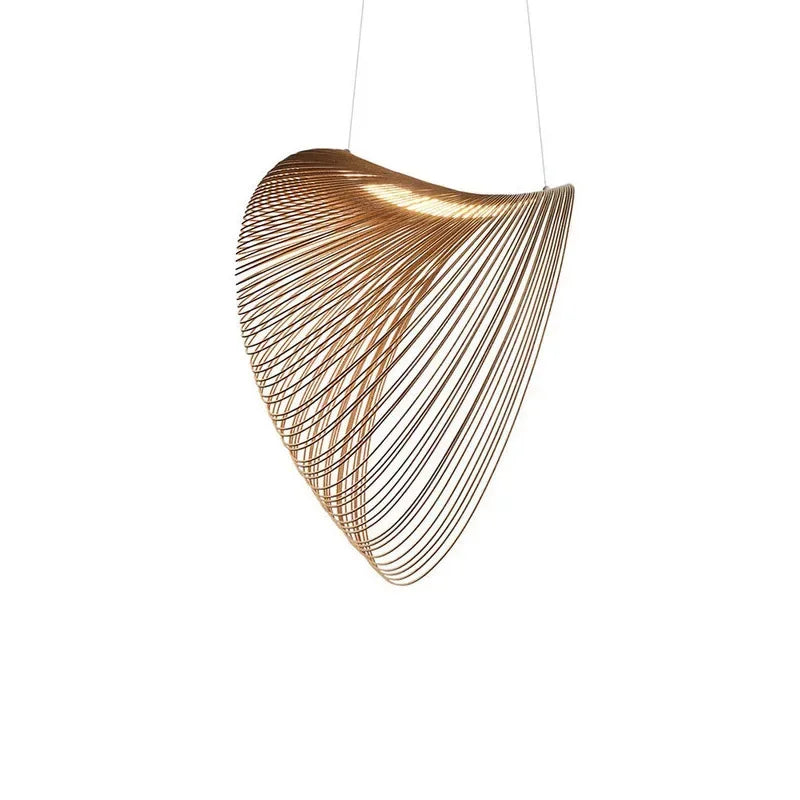 Modern Flowy Wood-Like Led Lamp Chandelier