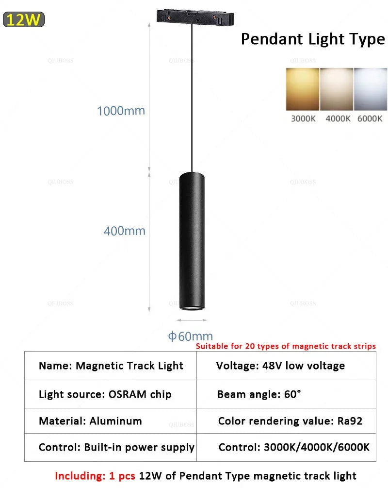 22mm width Magnetic LED Track Lighting- Chandelier Type