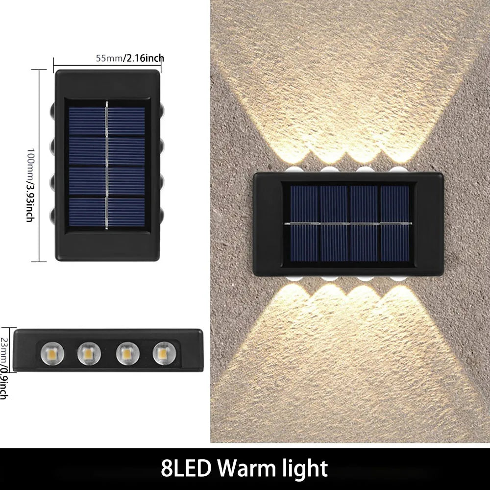 Outdoor solar 6/8/10 LEDs Up & Down wall lamp