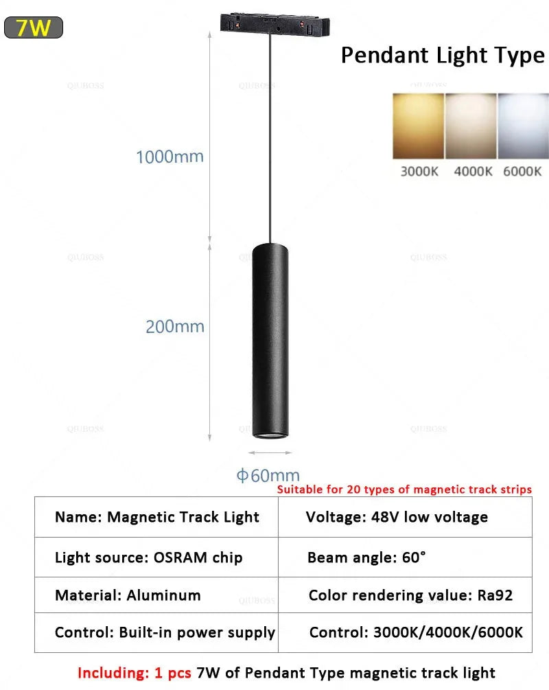 22mm width Magnetic LED Track Lighting- Chandelier Type