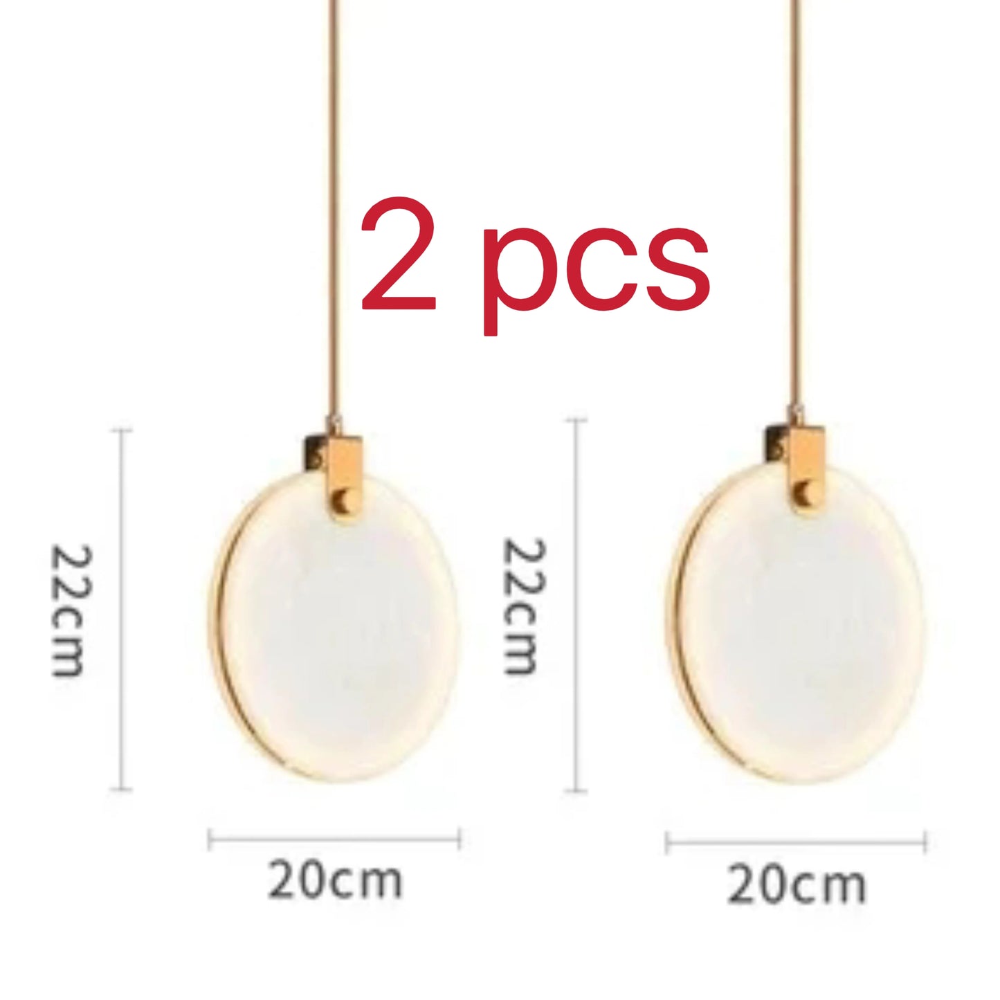 Marble-Iron Pendant LED Lamp