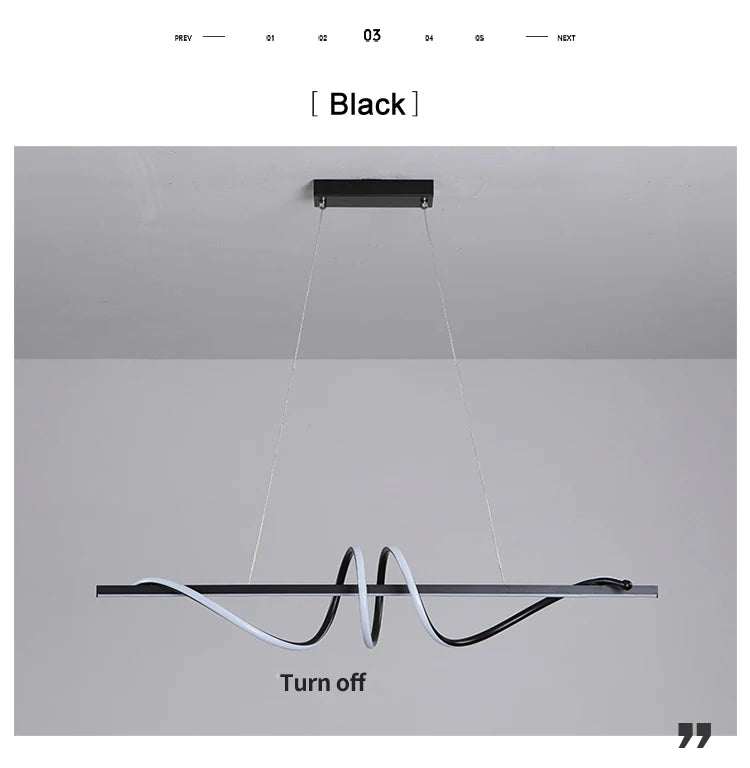 Modern Minimalist Hanging Black Creative LED Lamp