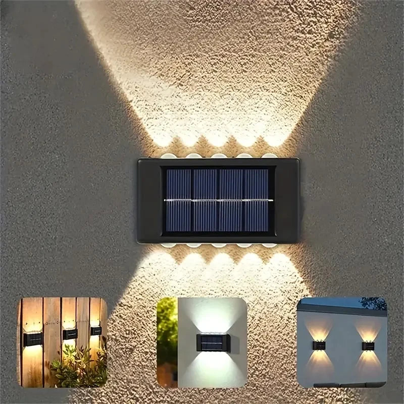 Outdoor solar 6/8/10 LEDs Up & Down wall lamp