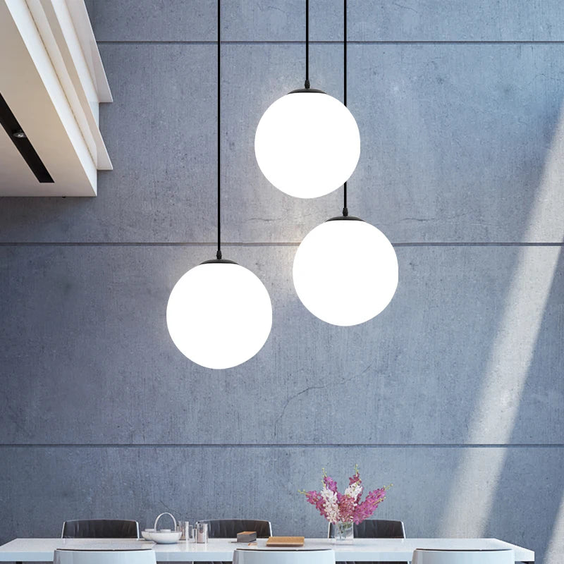 Single Led Head Glass Ball Chandelier