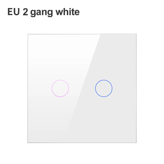 EU 2 Gang White WiFi Smart Light Switch