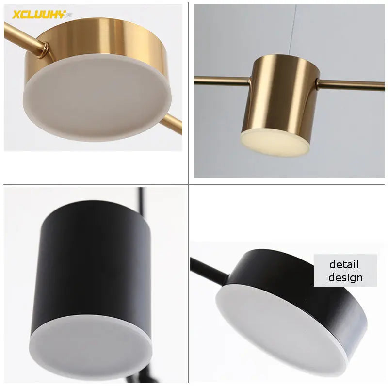 Modern Long Line Pendant LED Light In Gold/Black