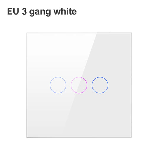 EU 3 Gang White WiFi Smart Light Switch