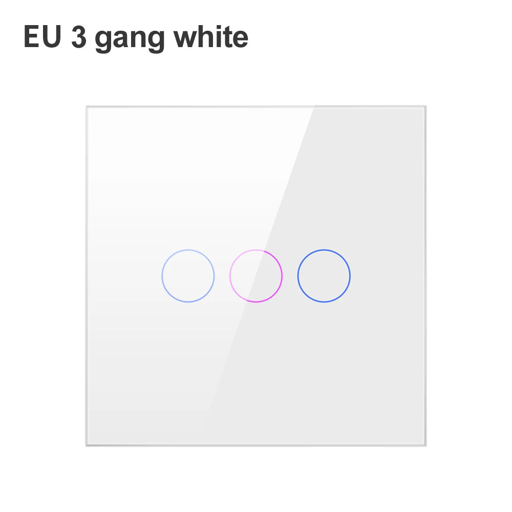 EU 3 Gang White WiFi Smart Light Switch