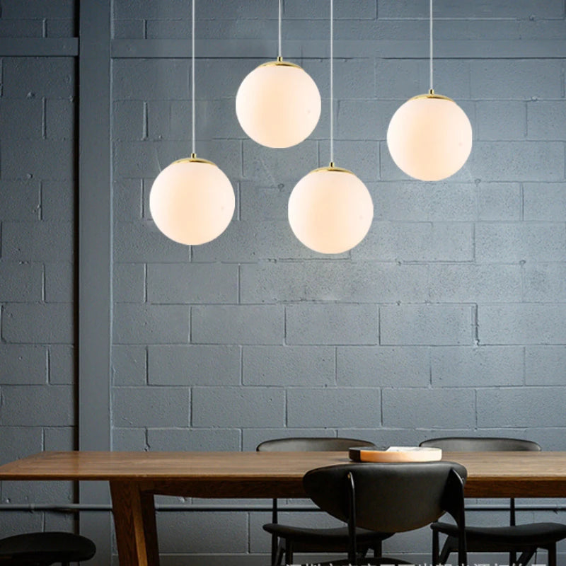 Single Led Head Glass Ball Chandelier