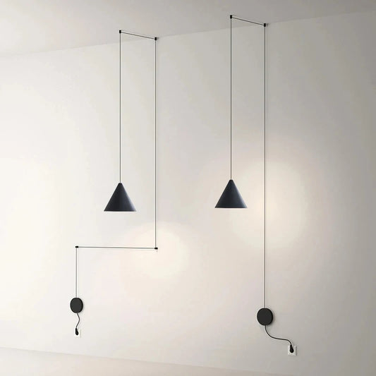 Modern Minimalism Line Geometric Lamp Black Metal