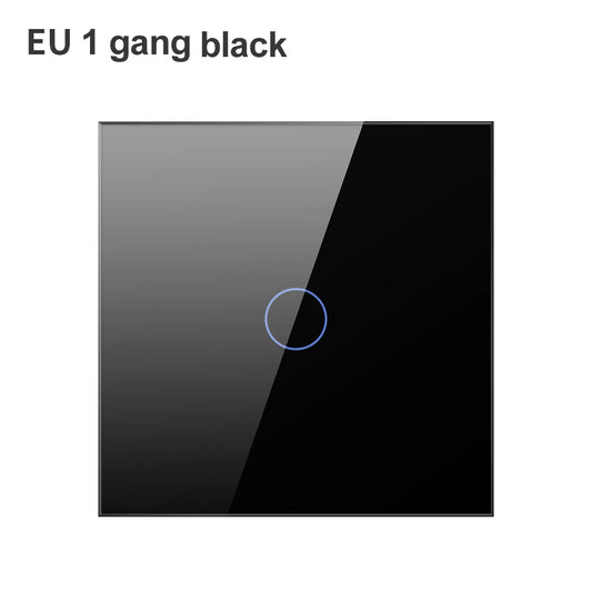 EU 1 Gang Black WiFi Smart Light Switch