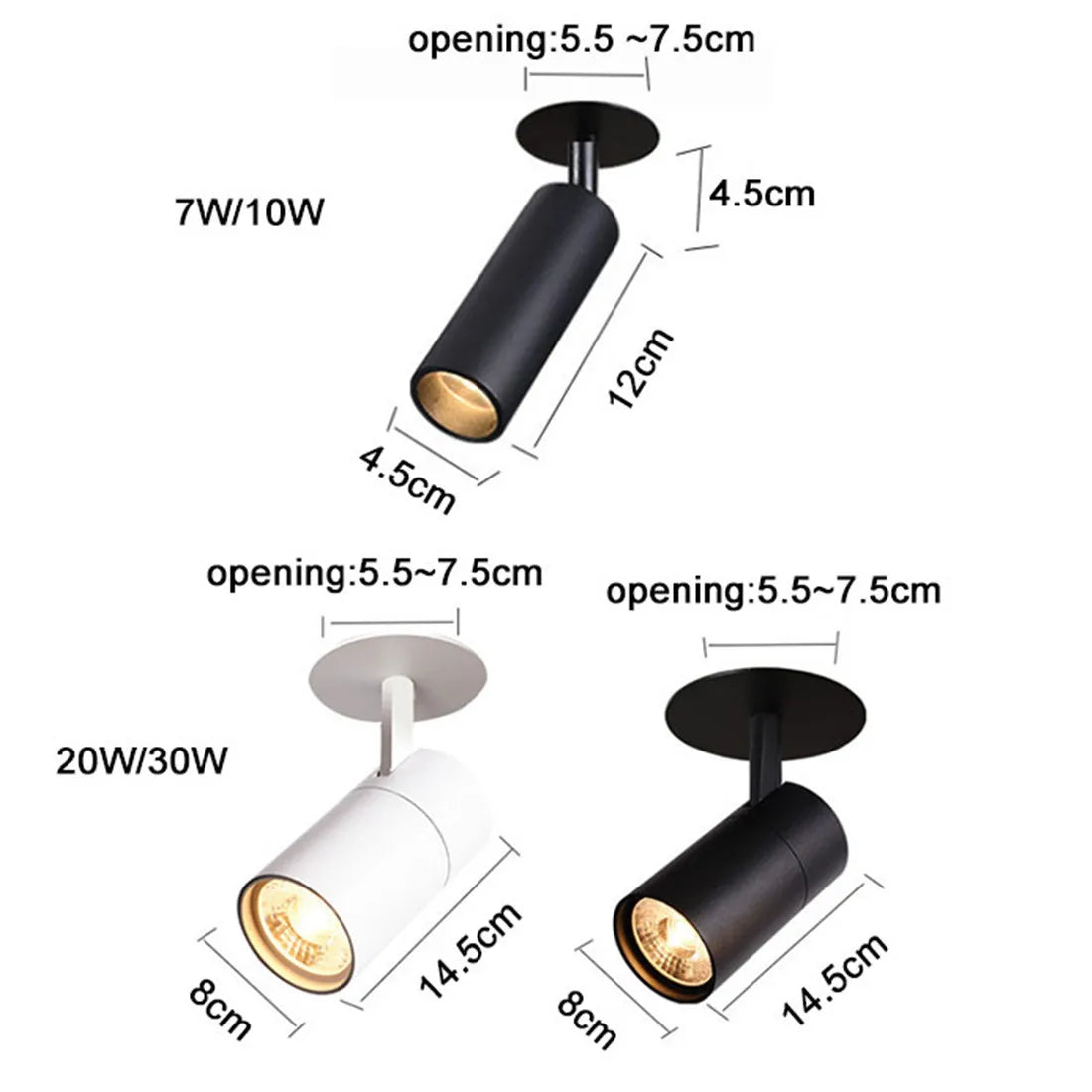Black/White Spotlight Modern Led LED Lamp