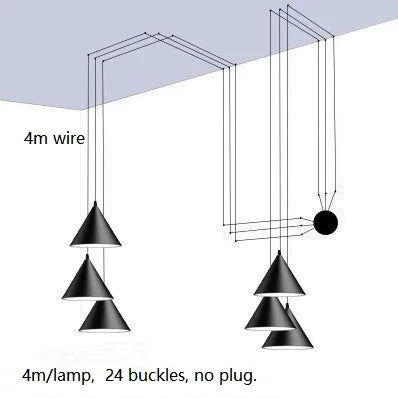 Modern Minimalism Line Geometric Lamp Black Metal