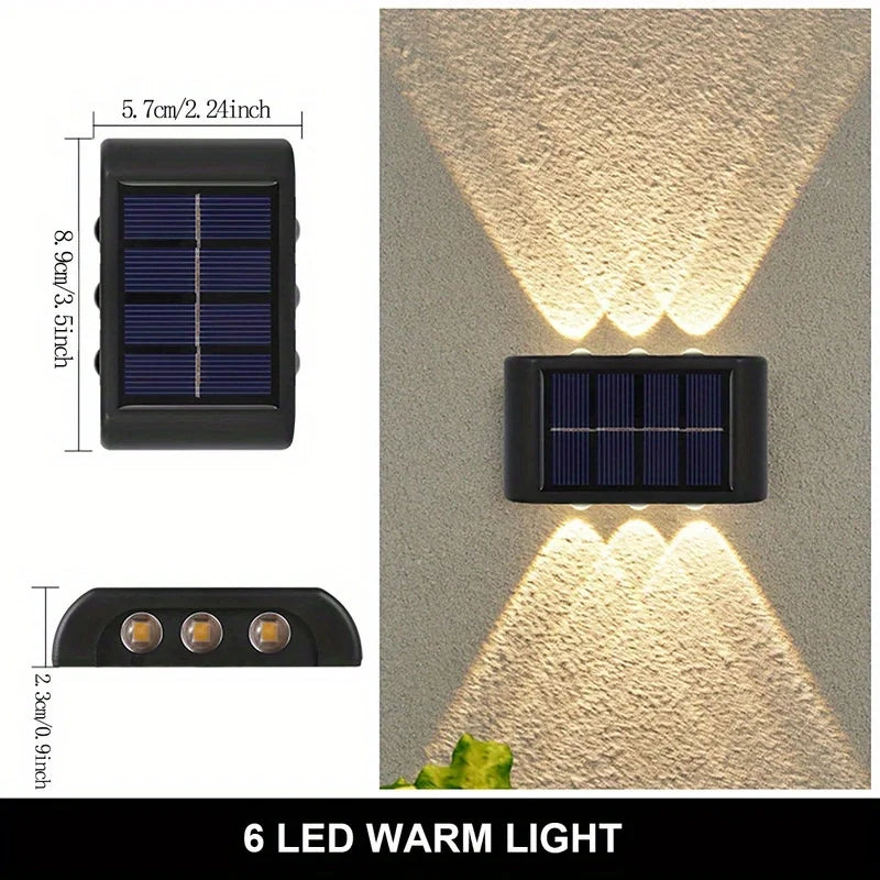 Outdoor solar 6/8/10 LEDs Up & Down wall lamp