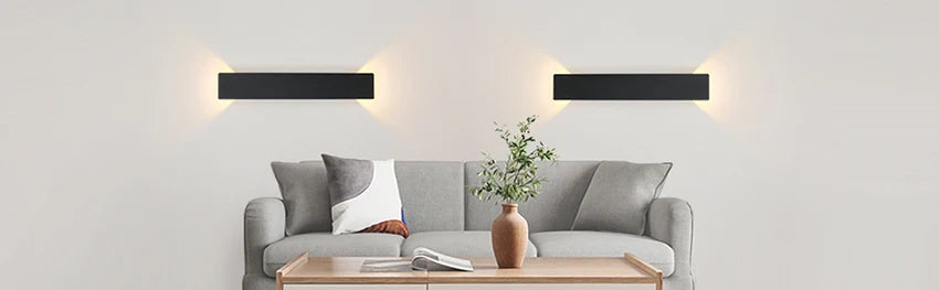 UP & Down Black Aluminum Rectangular Wall LED lamp - 6W