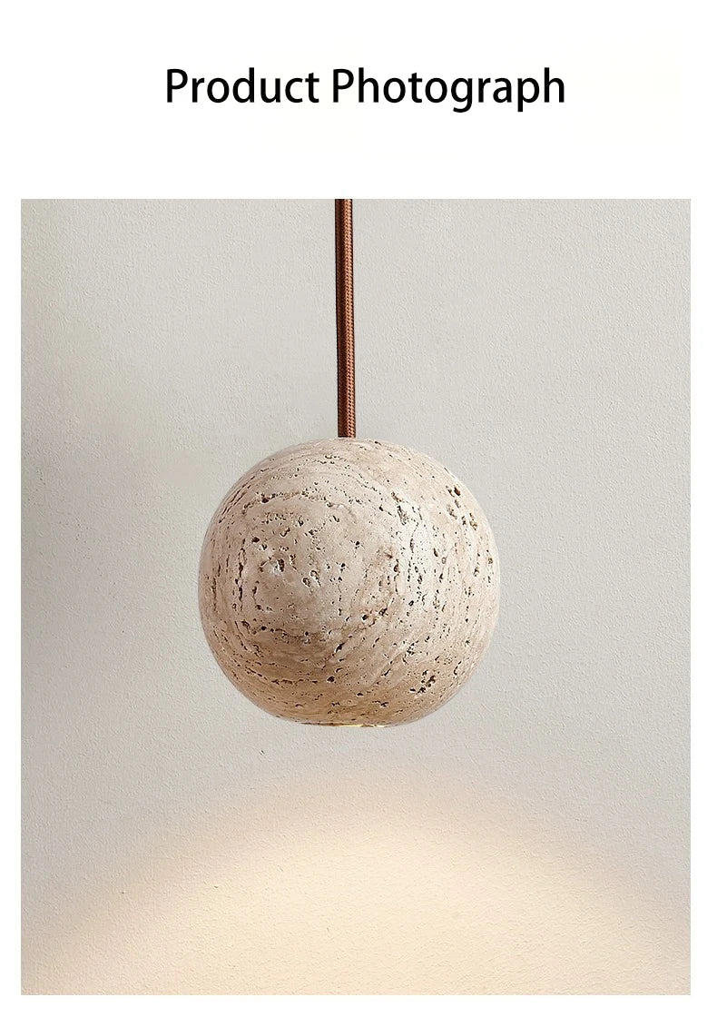 Travertine Natural Stone Led Pendant Lamp Chandelier 