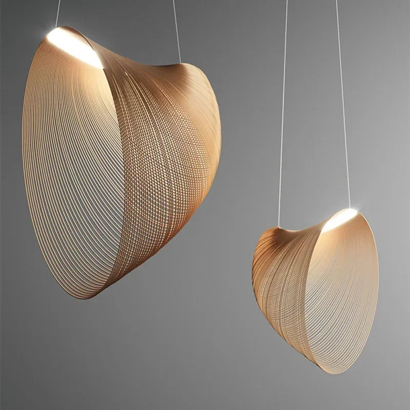 Modern Flowy Wood-Like Led Lamp Chandelier